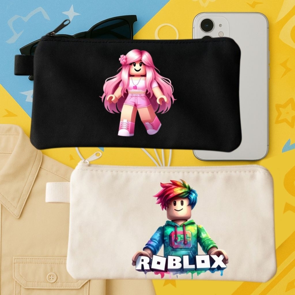 

tempat pensil roblox bahan kanvas pencase game tepak roblox pen case kanvas animasi