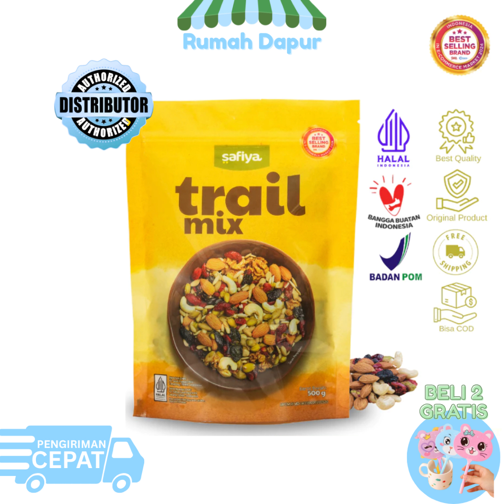 

Safiya Trail Mix Original 500 Gram Dried Fruit Roasted Premium sehat berkualitas
