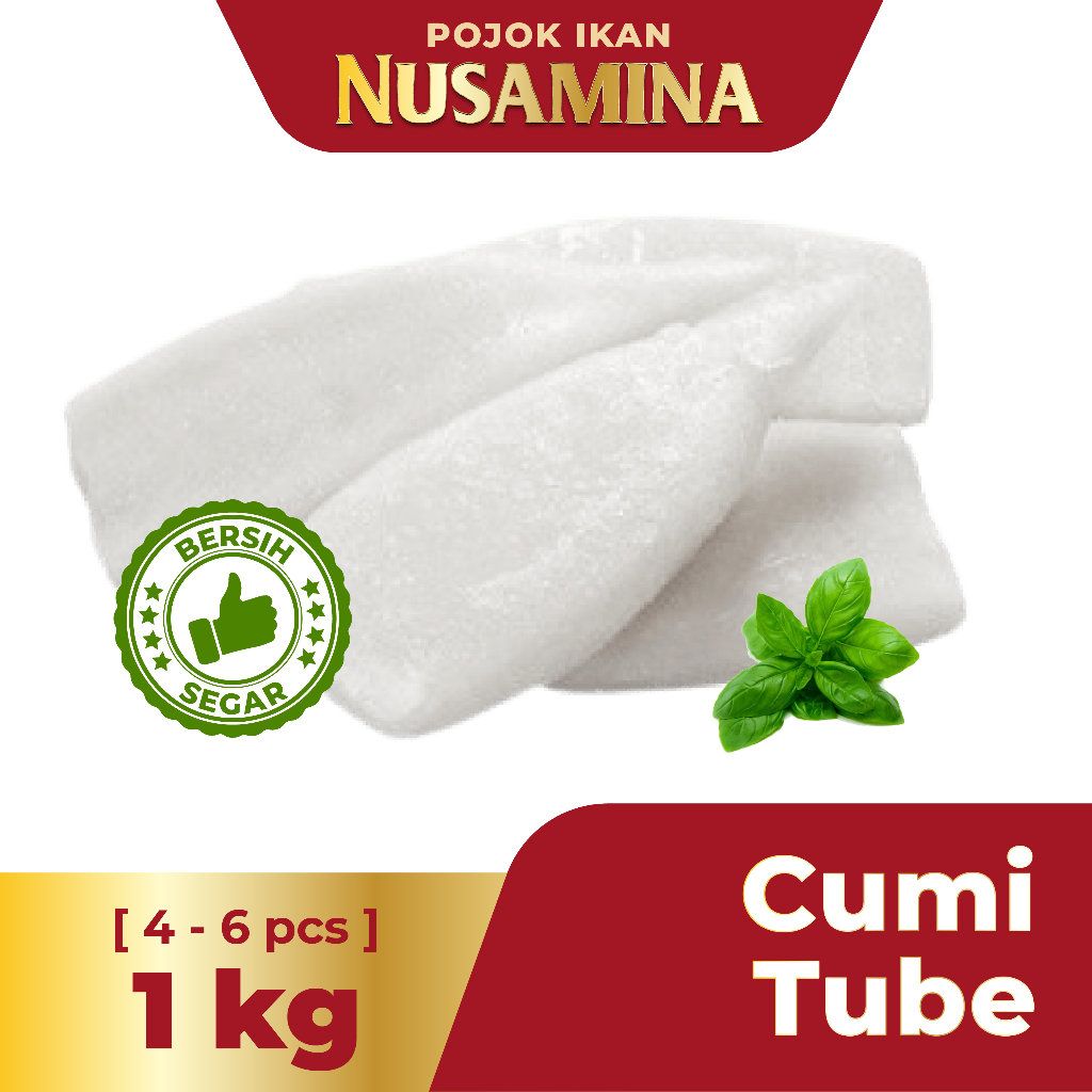 

Nusamina Cumi Tube Import Bersih Segar Frozen [4-6pcs] 1kg