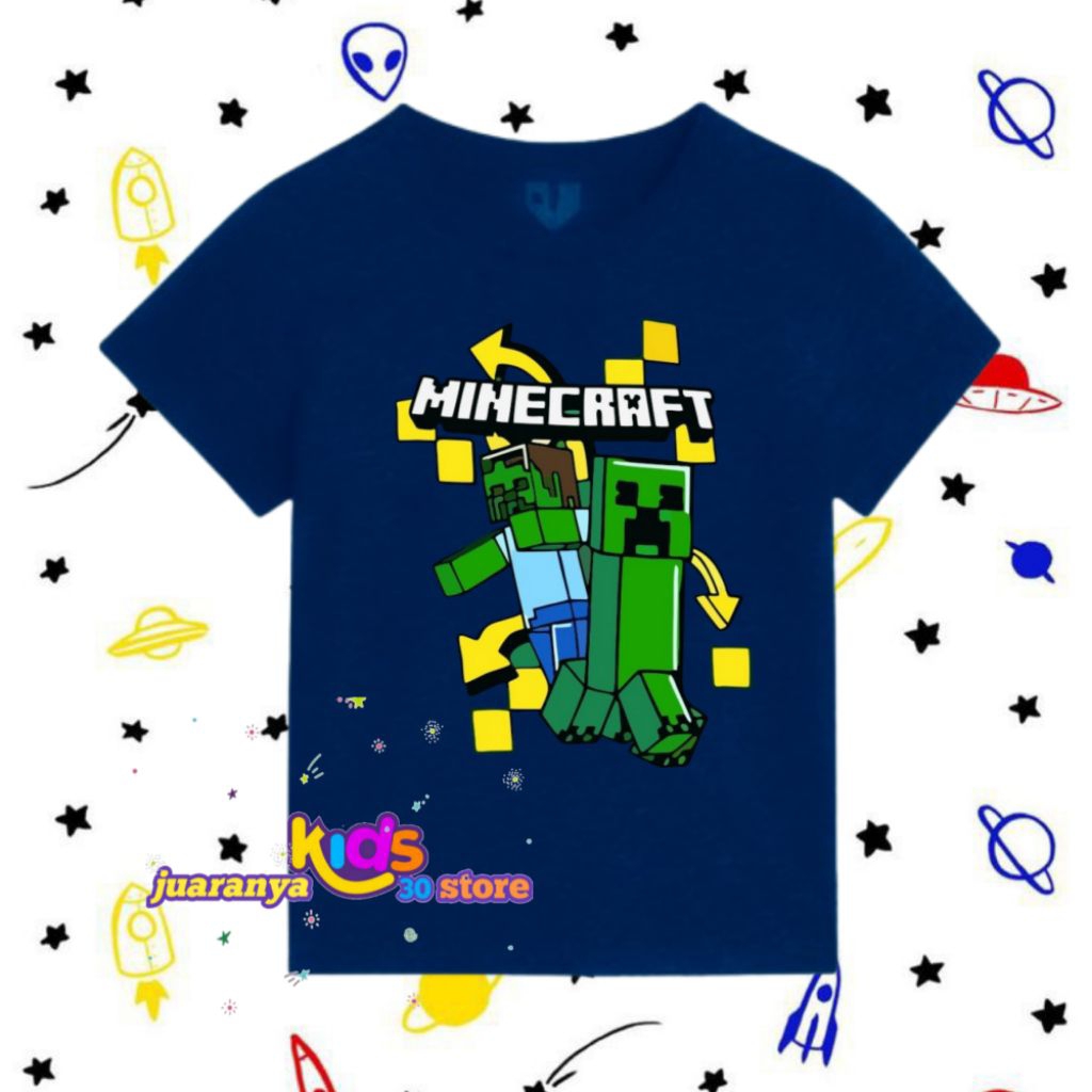KAOS BAJU ANAK MINECRAFT LAKI LAKI PEREMPUAN MINECRAFT