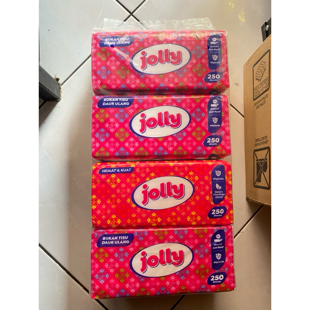 TISU JOLLY 250 SHEET / TISU MURAH / TISSUE GROSIR / TISSUE MURAH ( 4 pcs )