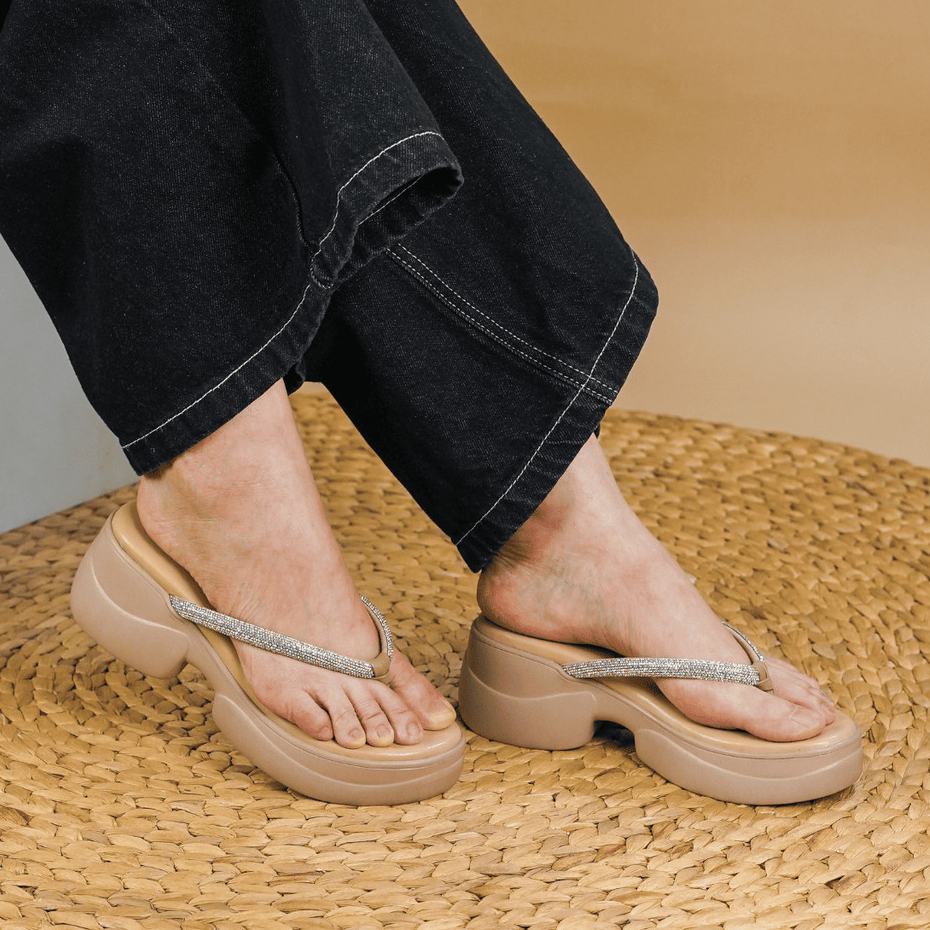 Pollux Bold WPOCU 10 - Sandal Wedges Wanita Bahan Kulit | Sandal Heels Wanita