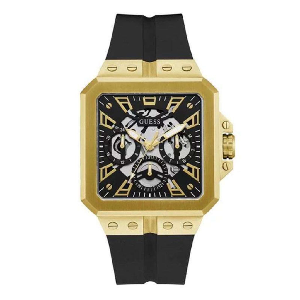 GUESS GW0637G1 Original LEO Gold Jam Tangan Pria Analog Multi Fungsi