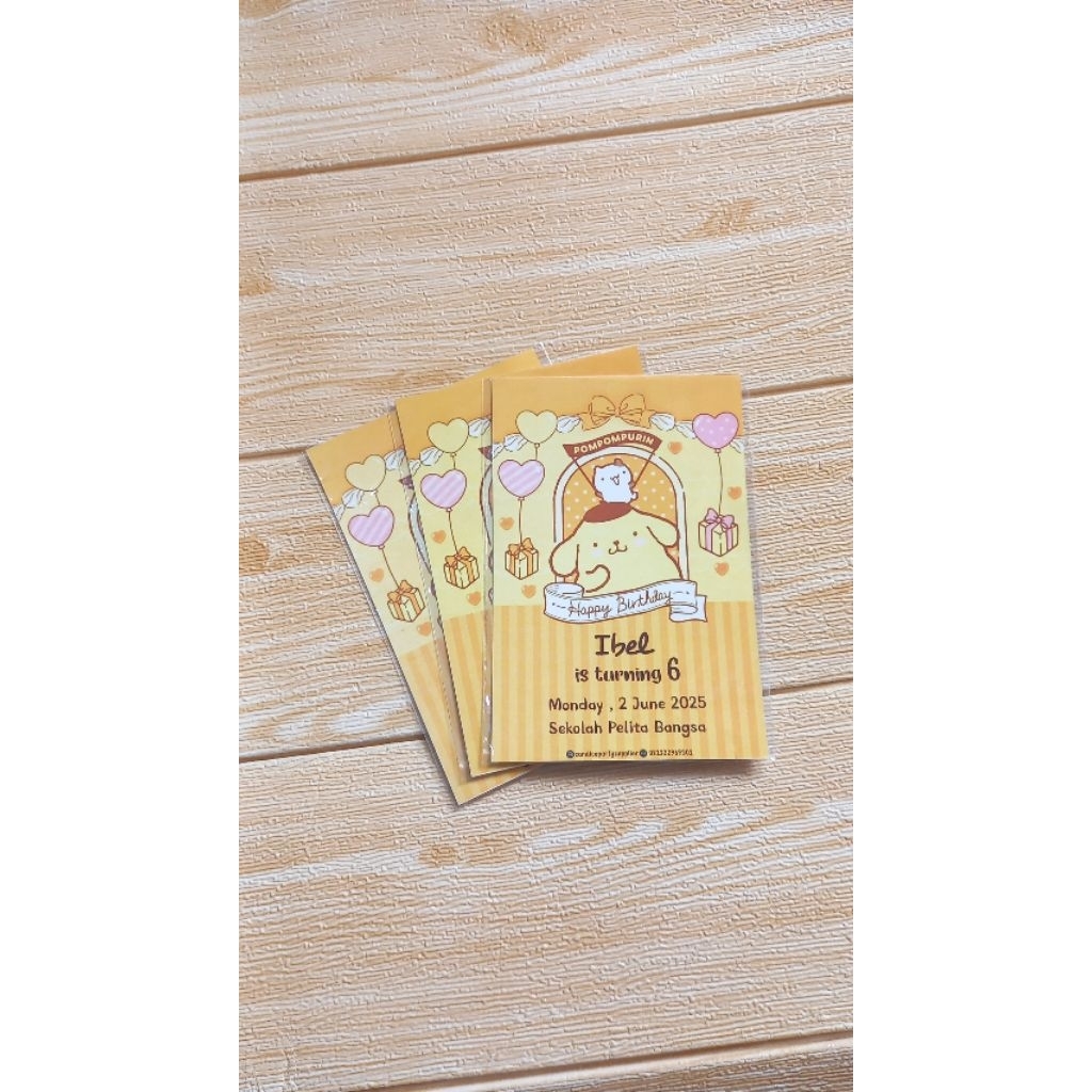 undangan ultah anak custom