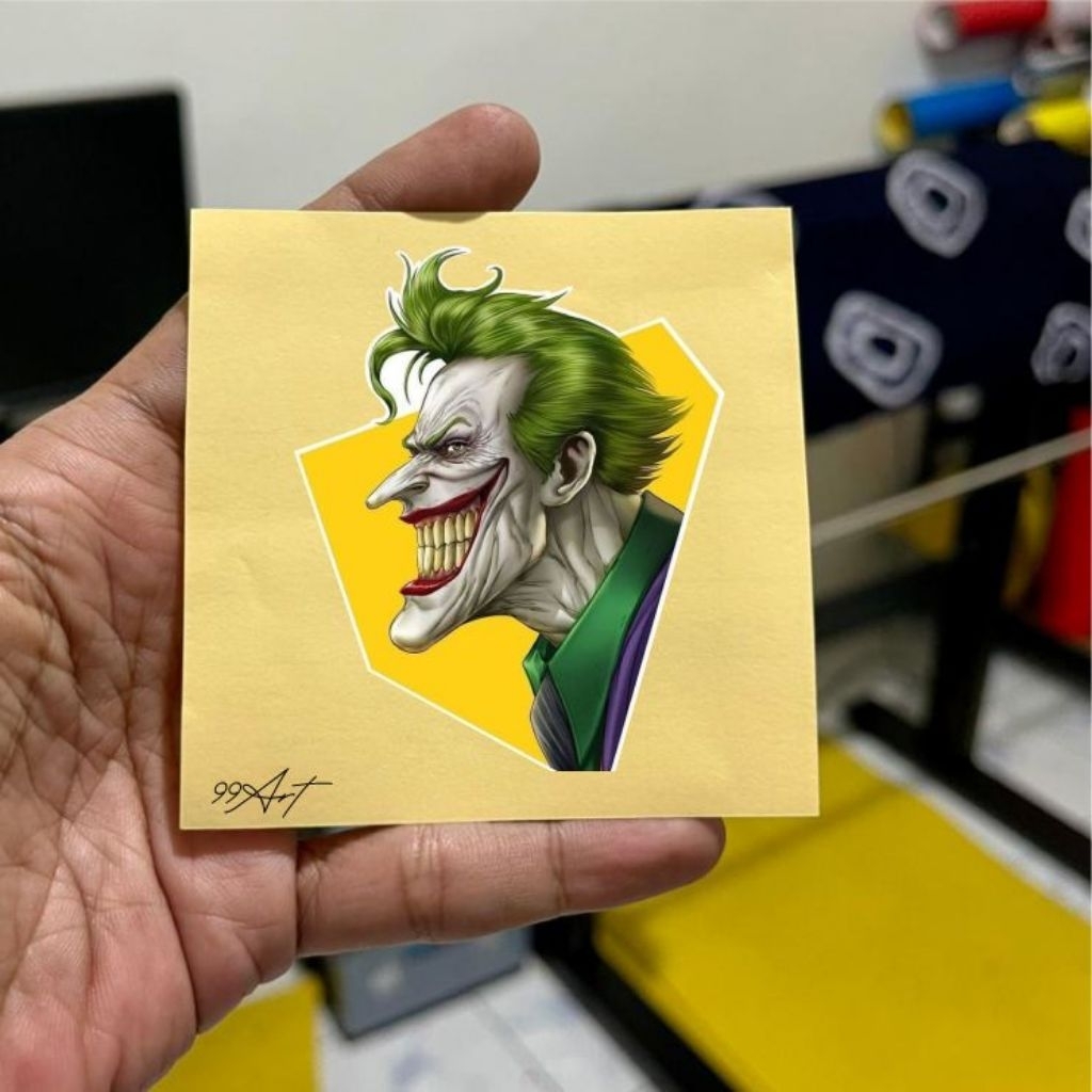 

setiker joker, stiker reflektive nyala dan hologram, joker, stiker hp, motor
