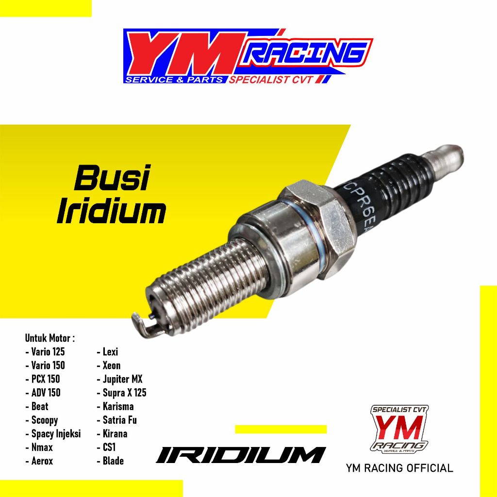 Busi Iridium Beat, Vario 125/150 Nmax Aerox Lexi Beat Scoopy Xeon Jupiter MX Supra X 125, Busi Honda