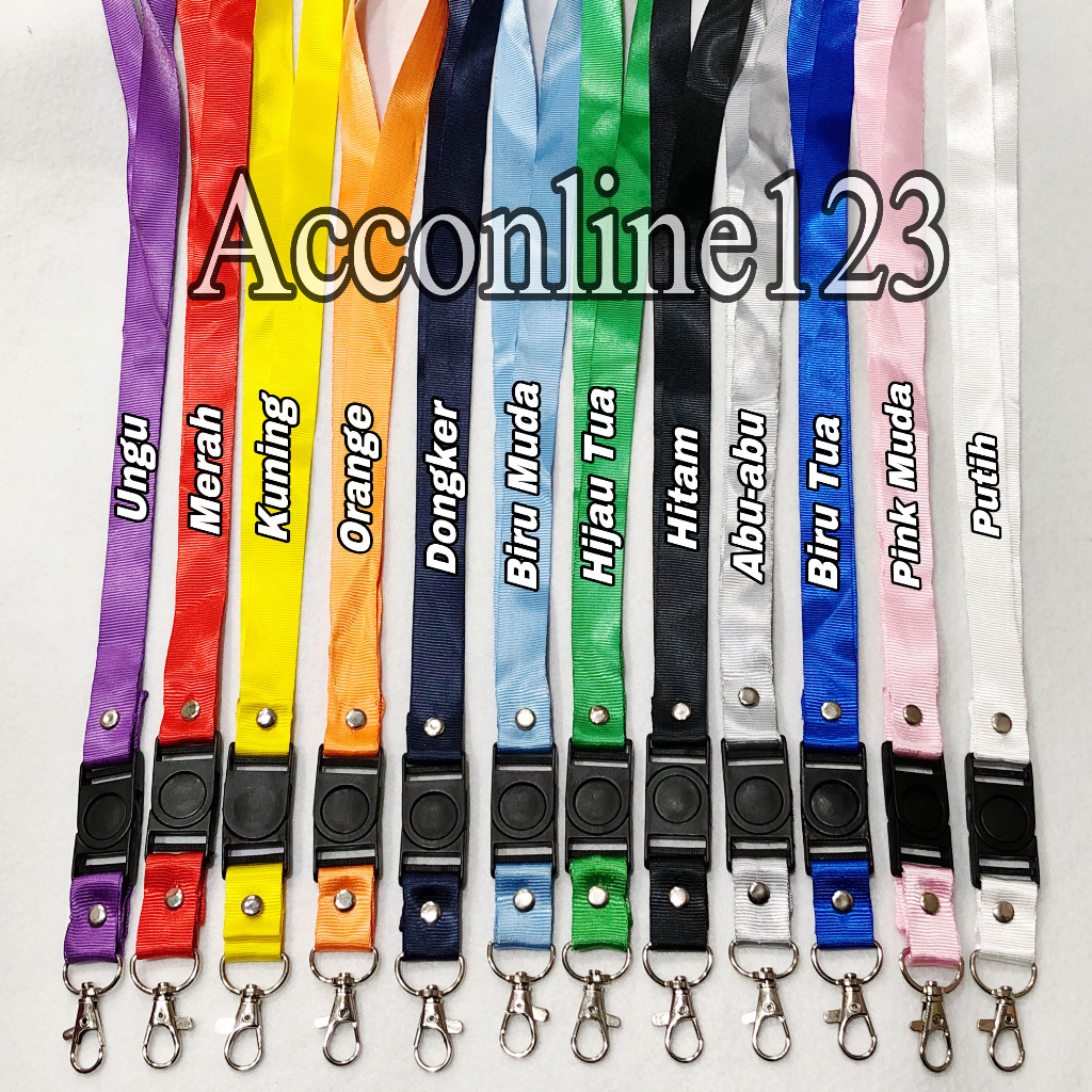 

Tali ID Card 2cm Panjang 90cm Bahan Nylon / Tali ID Card Gantungan Lanyard 2cm – 1pcs