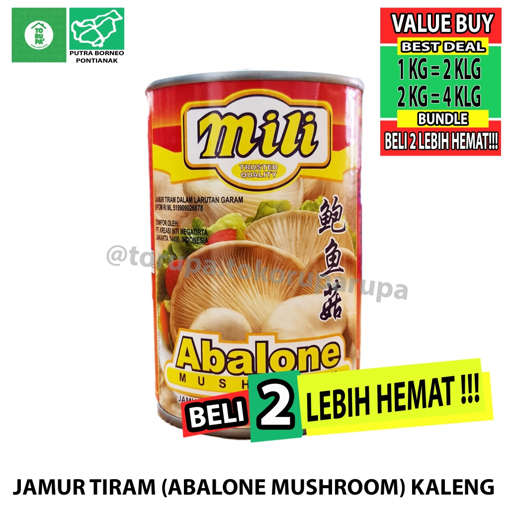 

Jamur Abalone Kaleng 425gr / Mili Abalone Mushroom