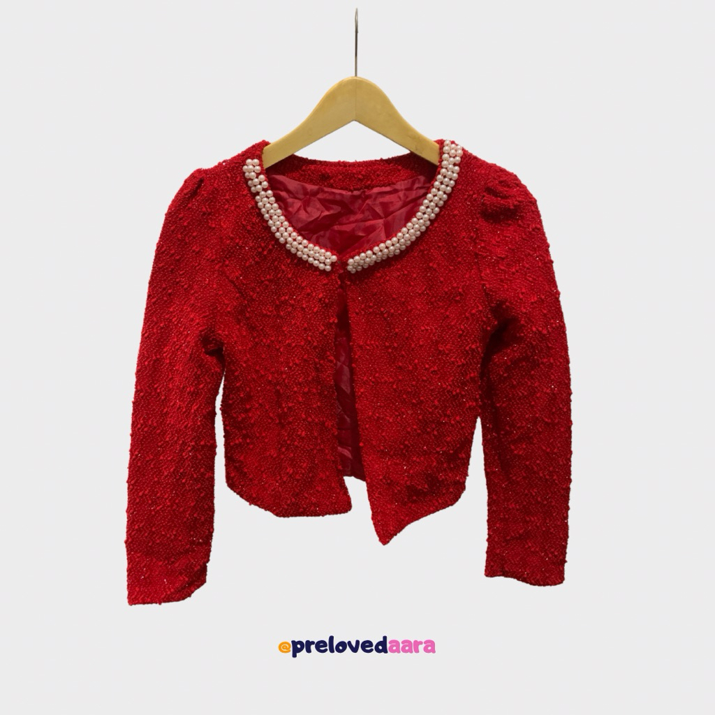 Blazer Merah Crop