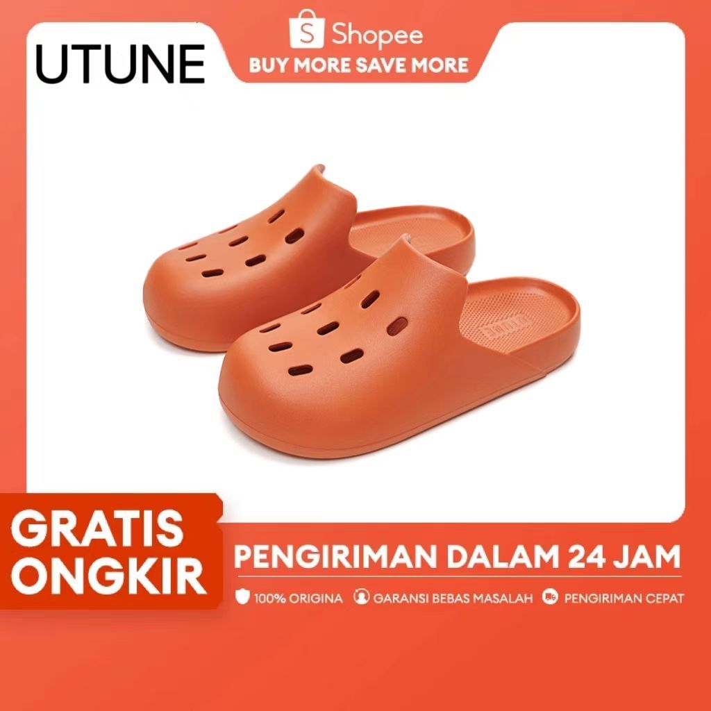 UTUNE Shoes sepatu berlubang peninggi badan anti selip anti bau sandal wanita dalam ruangan rumah lu