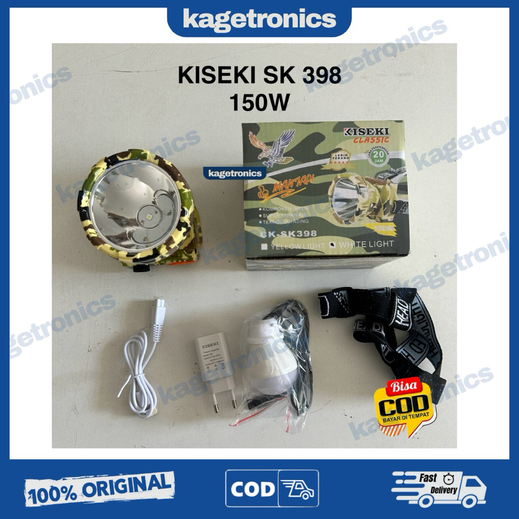 KISEKI Senter Kepala CK SK 398 150W / Senter Loreng/ Super Terang Heladlamp