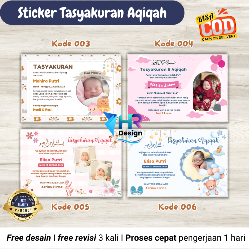 

Stiker Tasyakuran Aqiqah / Stiker Aqiqah / Stiker Tasyakuran Kelahiran 16 PCS HR_DESIGN