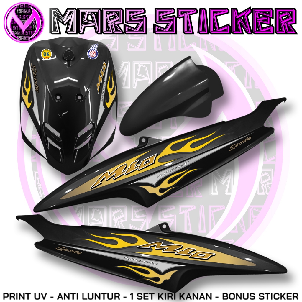 Striping Mio Sporty / Striping Mio Sporty Transparan lis Sticker Api Mio