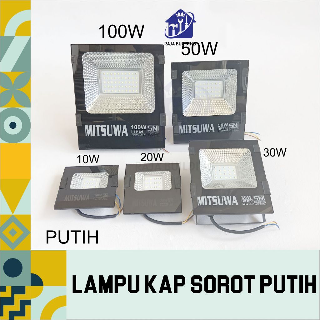 KAP SOROT PUTIH/LAMPU SOROT LED/LAMPU KAP SOROT LED TAHAN AIR/SPOTLIGHT LED/KAP SOROT PUTIH OUTDOOR