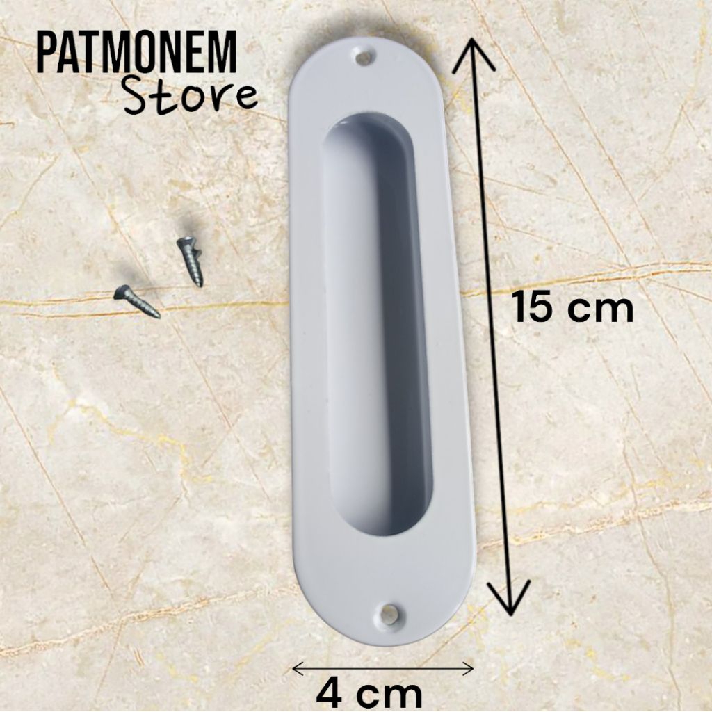 Handle pintu tanam atau pintu geser/sliding oval 4×15 bahan stenlis