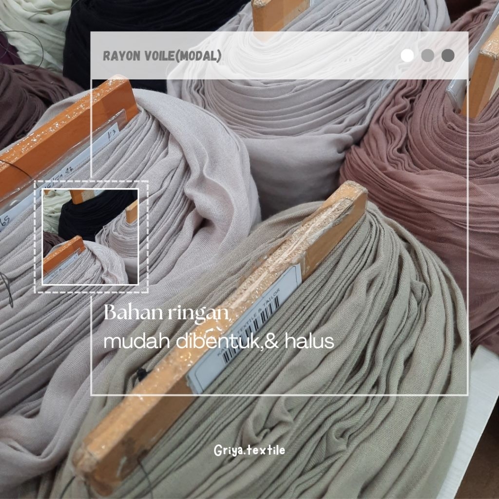 KAIN RAYON VOILE/RAYON MODAL/ PASHMINA VISCOSE/ harga 0,5 m