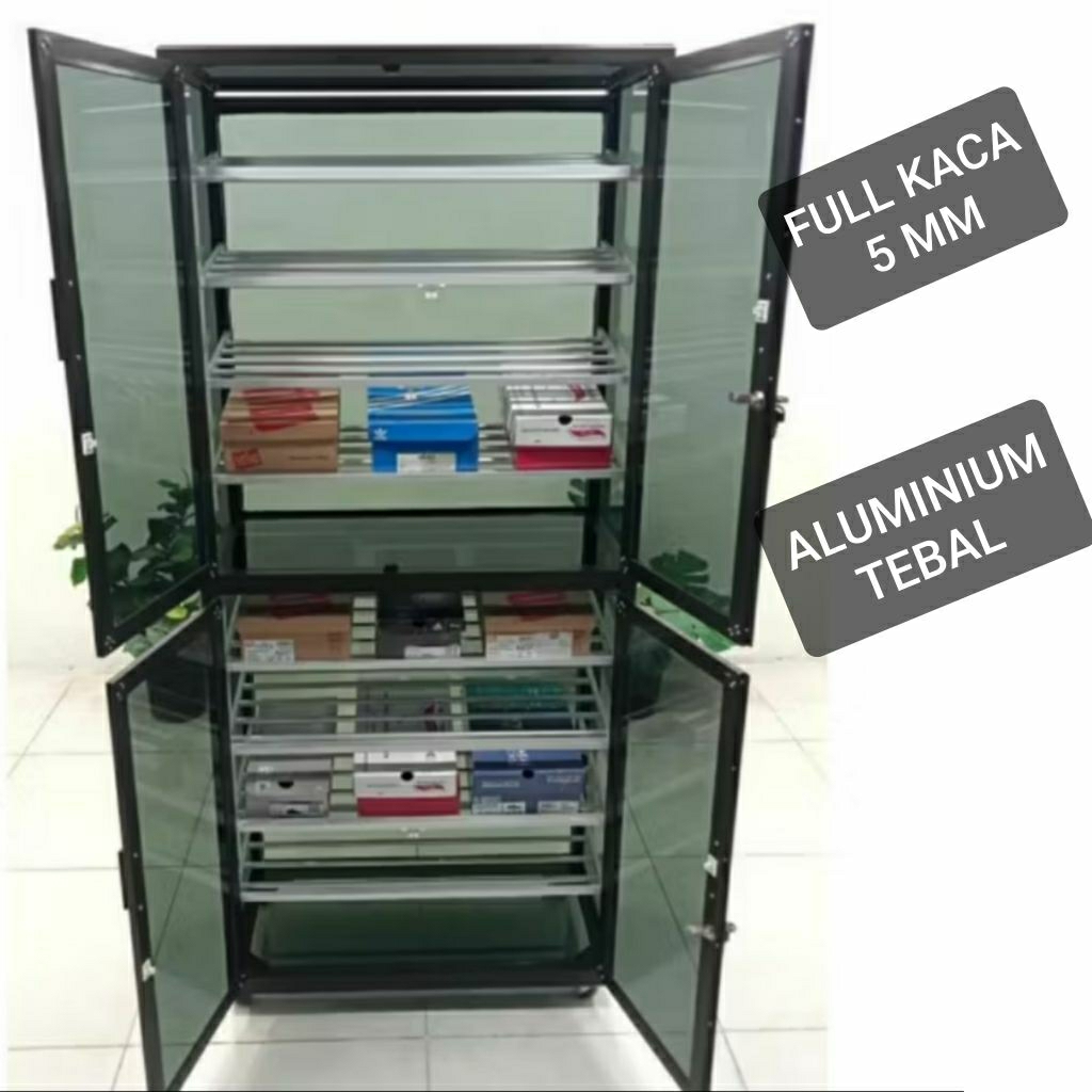 TC ALUMINIUM LS91 80X40X183 B LEMARI RAK SEPATU 10 SUSUN MUAT 30 PASANG SEPATU ALUMINIUM TEBAL COKLA
