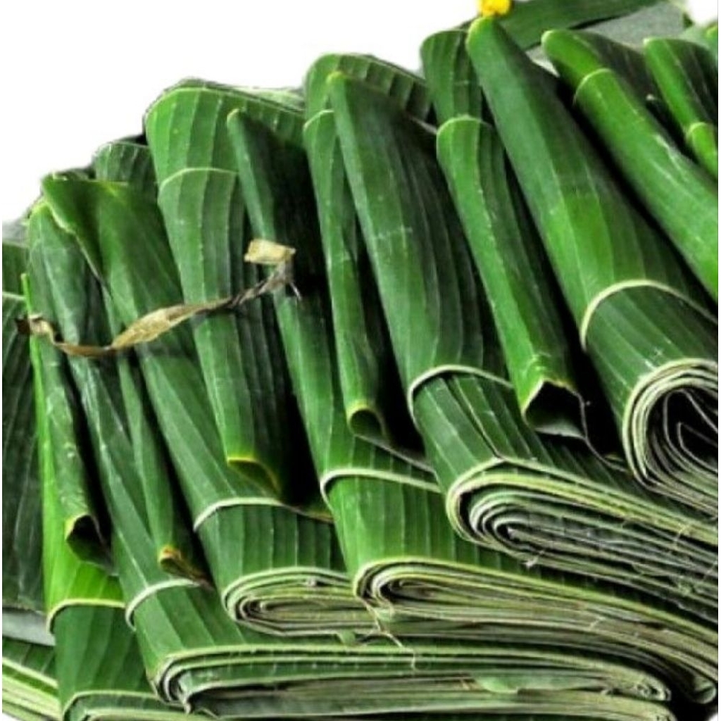 

Daun pisang per 1 kg dlm bntuk lembaran blum dipotong