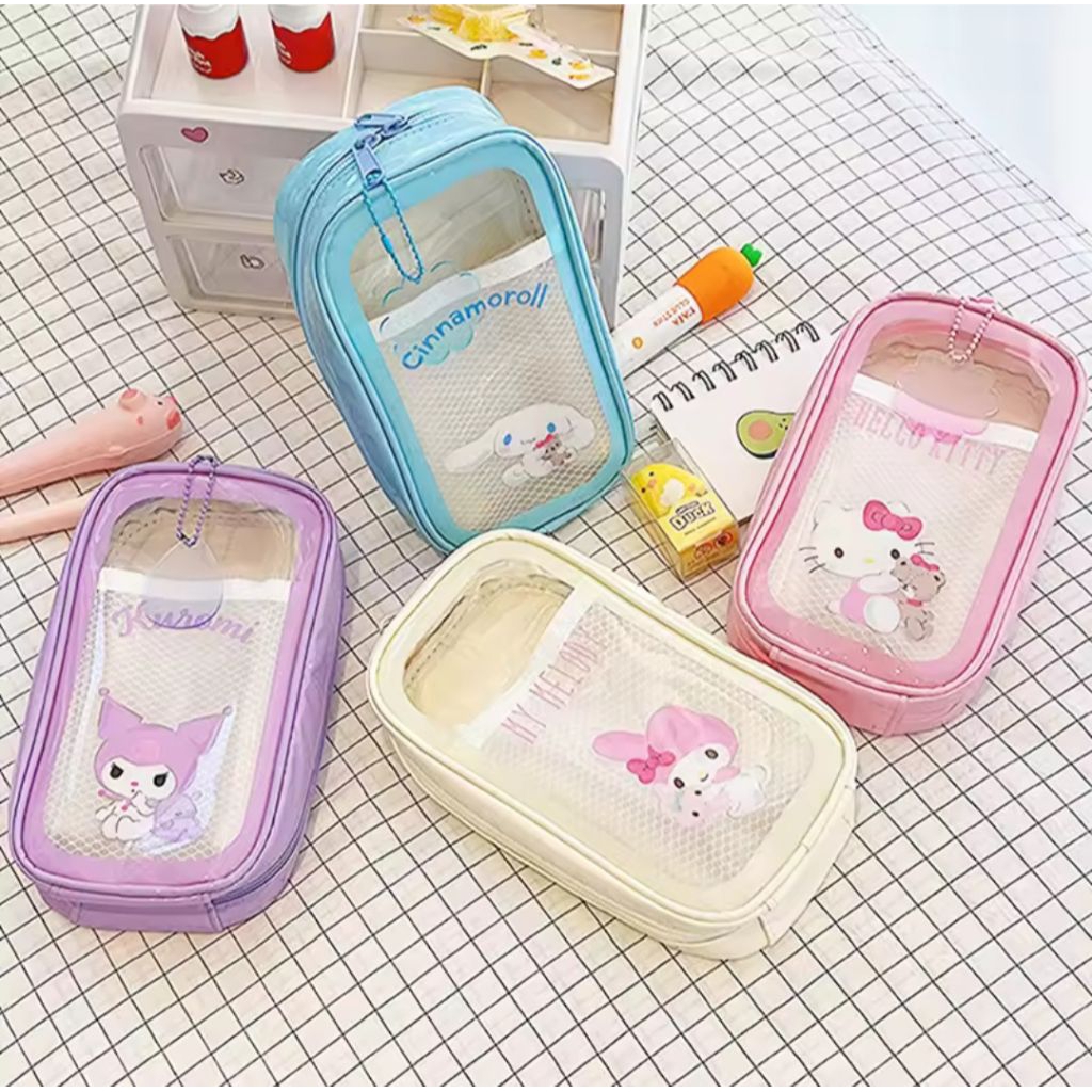 

Tempat pensil 5 sekat bahan transparant glossy 11x5x21