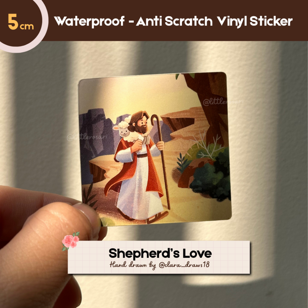 

Stiker Katolik Waterproof - Yesus dan DombaNya | Vinyl Anti Gores 5cm | Handdrawn Sticker