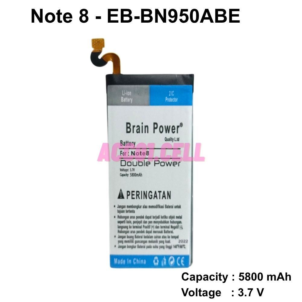 Baterai Samsung Galaxy Note 8 - N950 - N950F - Not 8 - EB-BN950ABE Battery Double Ic Brain Power