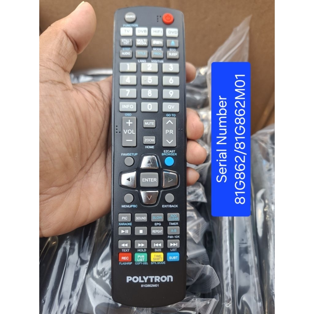 REMOTE UNIVERSAL LED TV POLYTRON SN 81G862 / 81G862M01 ORIGINAL PABRIK