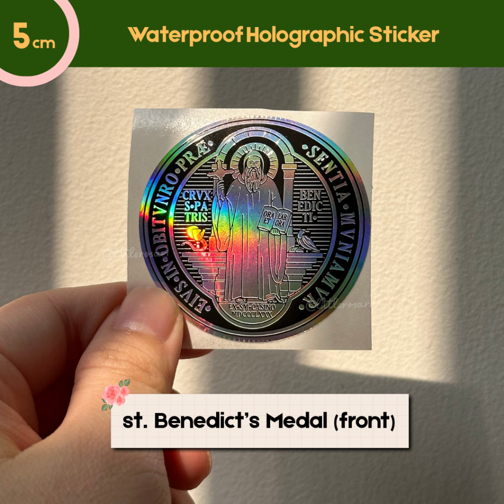 

Stiker Katolik Waterproof - Medali Benediktus | Vinyl Hologram Anti Gores 5cm