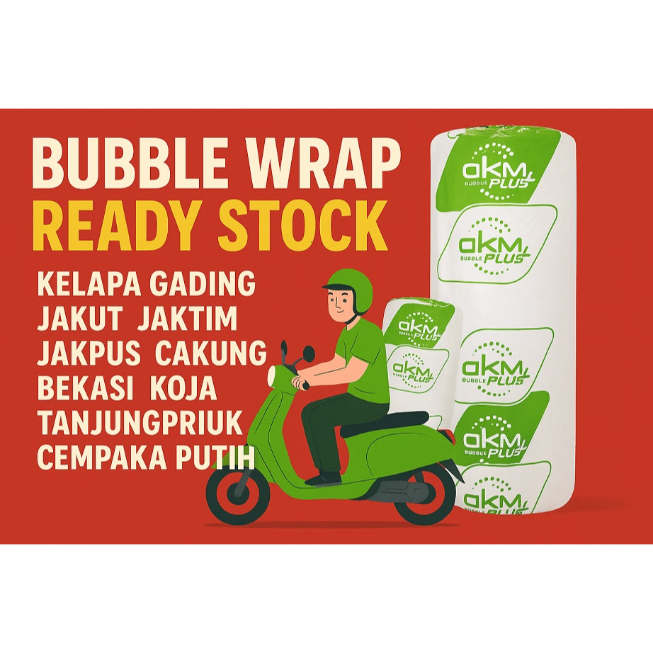 

Plastik Bubble Wrap Roll 125cm x 50m Hitam Bening DKM+