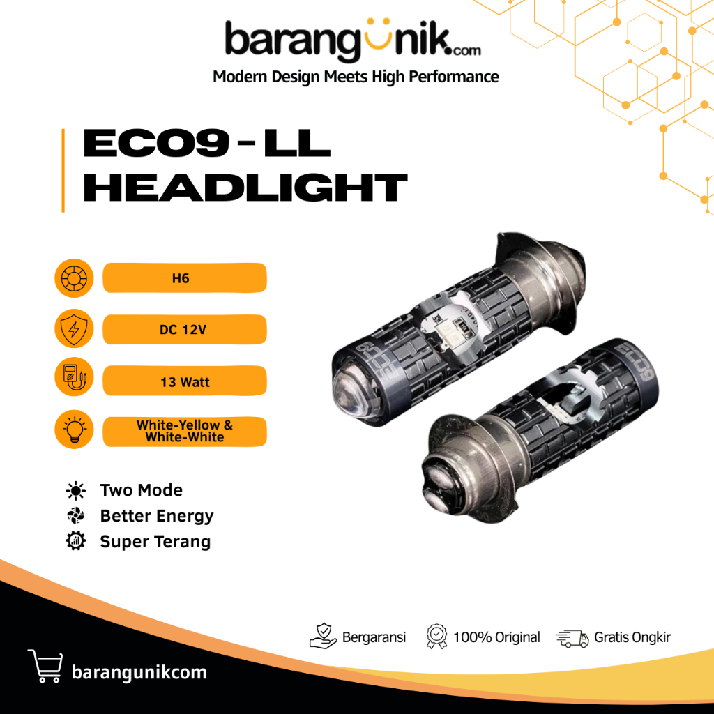 Lampu Depan LED H6 Motor Beat Vario Mio Karbu PNP AC DC Putih Kuning