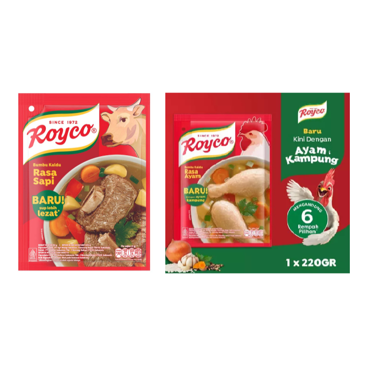 

Royco AYAM / SAPI 220gr Kaldu Penyedap Makanan