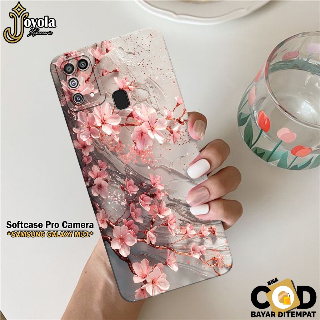 JOYOLA Case Samsung Galaxy M31 - Fahion Case Bunga - Softcase Samsung Galaxy M31 - Pro Camera - Casi