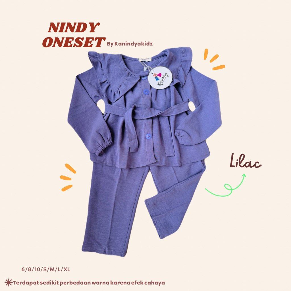 NINDY ONE SET | LILAC Setelan anak perempuan 1-10tahun Korean Style