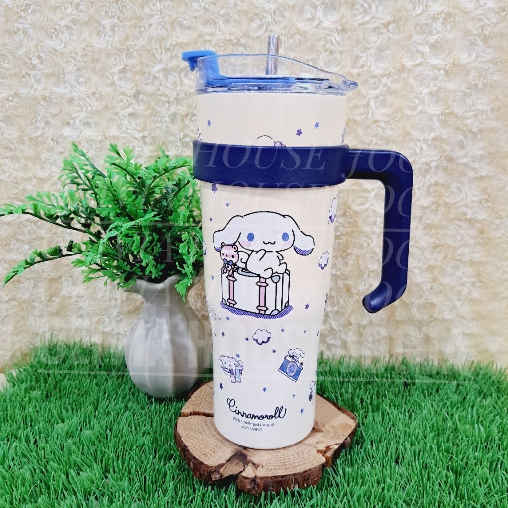 Tumbler Cinnamoroll Sedotan Stainlees Termos Cinnamoroll Pegangan Botol Minum Cinnamoroll
