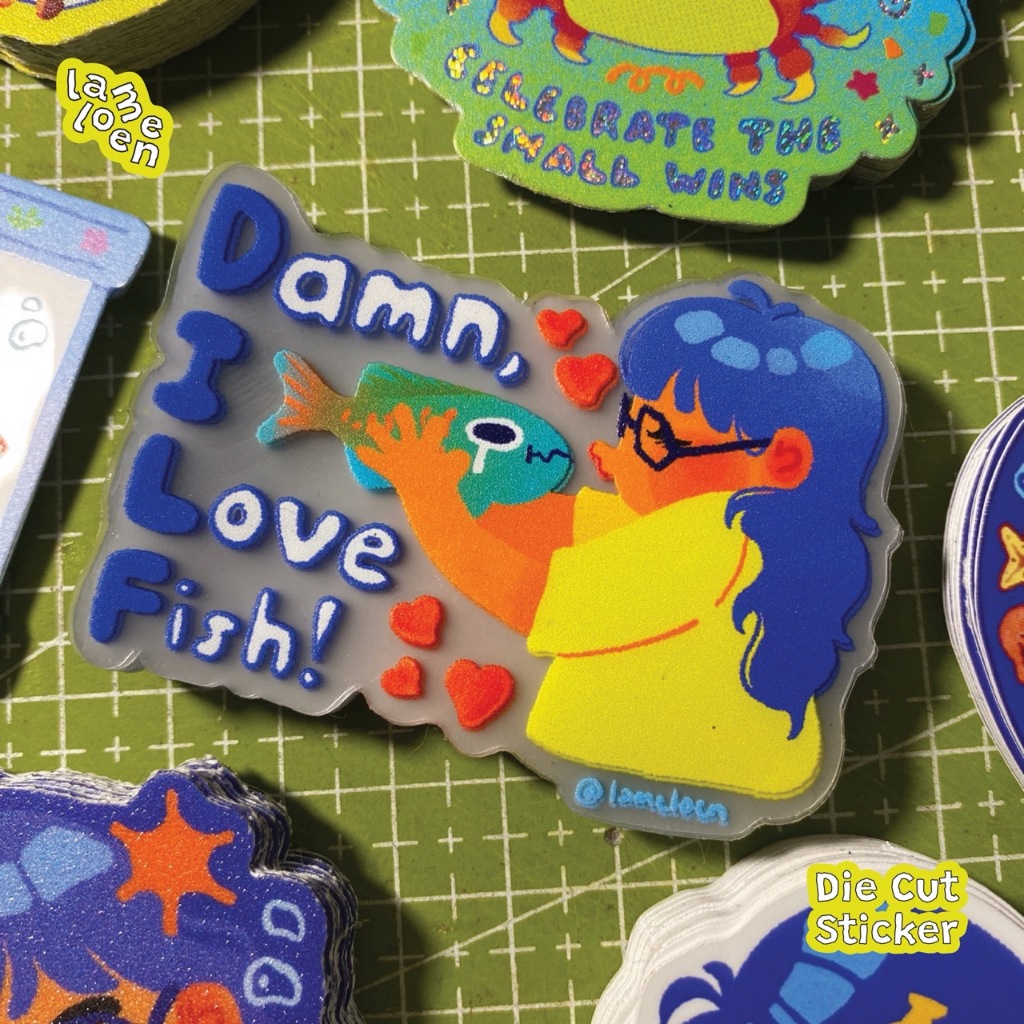 

Lameloen's Fish Tank Friends - Damn I Love Fish Sticker Diecut
