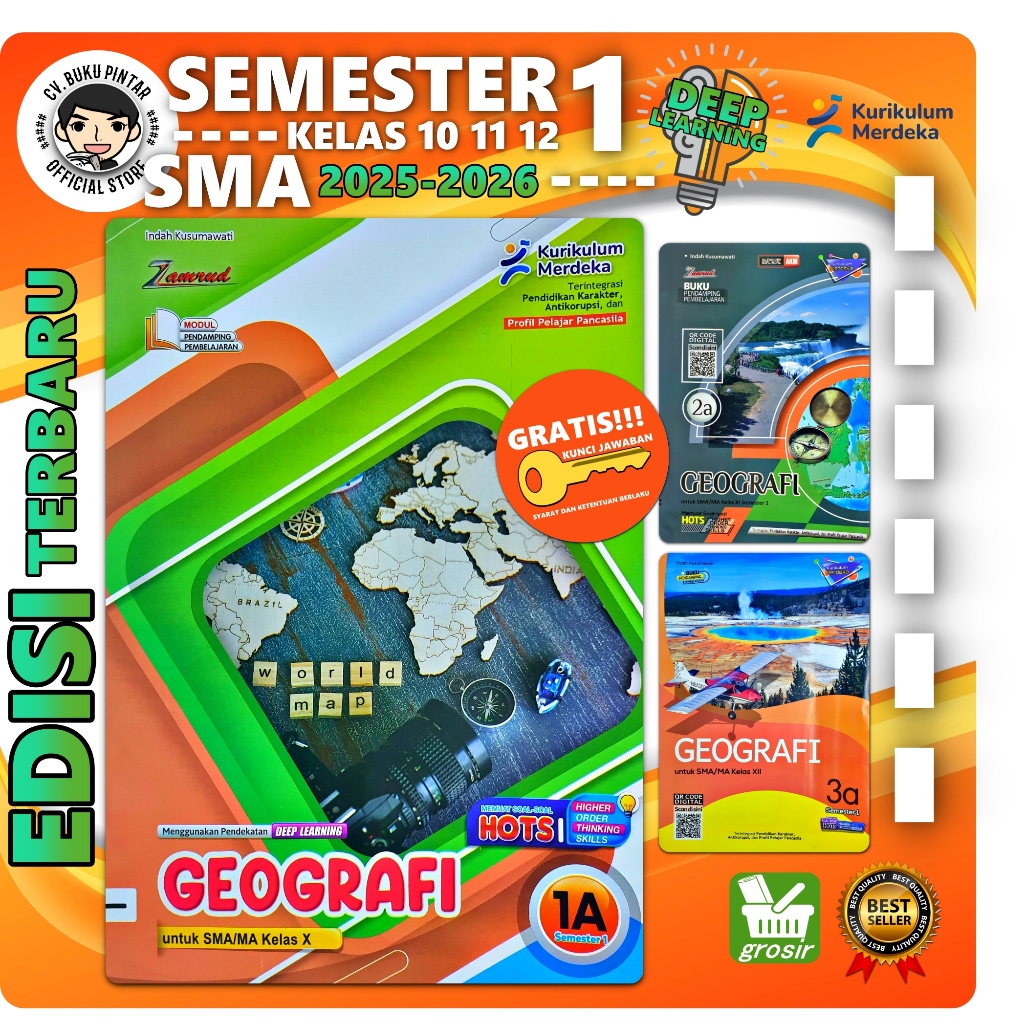 LKS GEOGRAFI SMA KELAS 10 11 12 SEMESTER 1 KURIKULUM MERDEKA | Zamrud PUTRA NUGRAHA