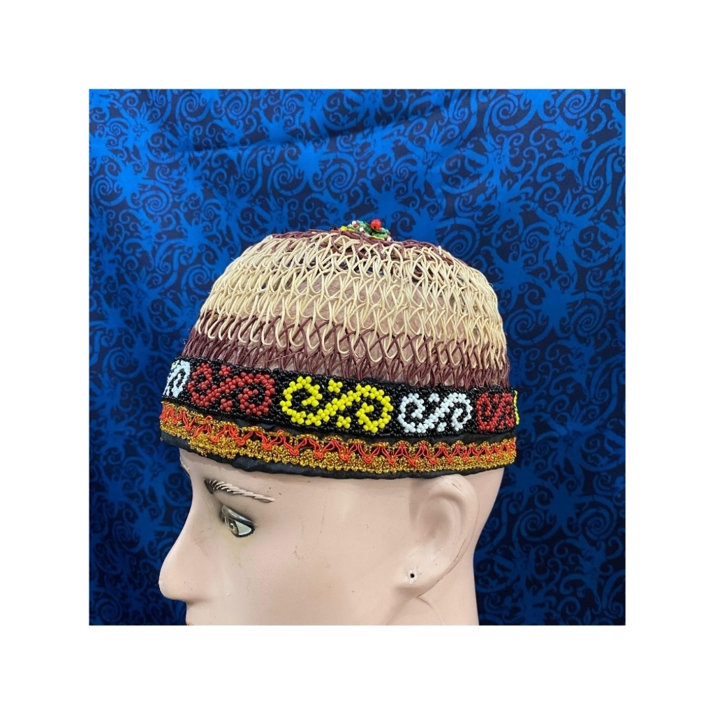 SONGKOK BULAT ROTAN MANIK - SONGKOK MANIK BULAT DAYAK