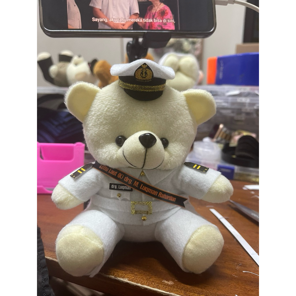 Boneka TNI AL mini 15cm PDU 4,  (free req nama& pangkat)