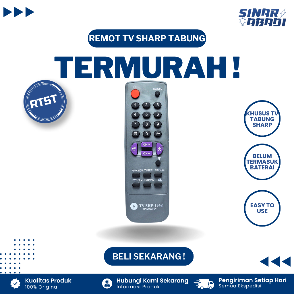 Remot TV Sharp Tabung Biasa