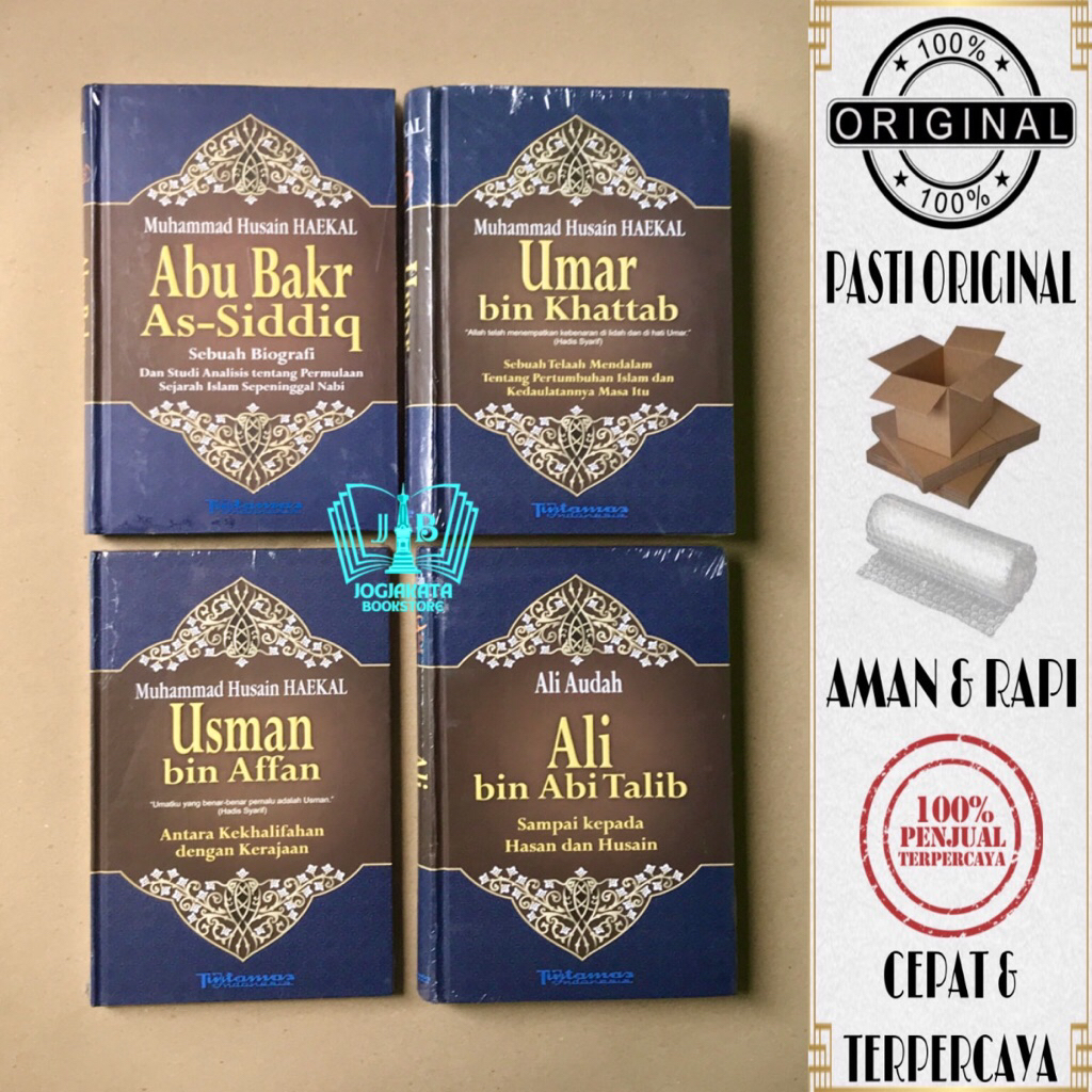Paket Buku Biografi Lengkap Khulafaur Rasyidin - Abu Bakr, Umar, Usman Dan Ali - Muhammad Husain Hae