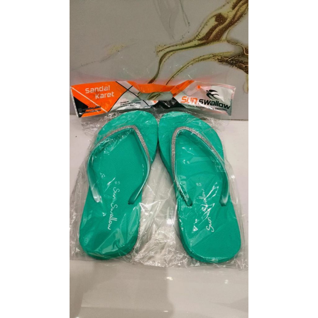 Sun Swallow Crystal Sandal Jepit Wanita Original