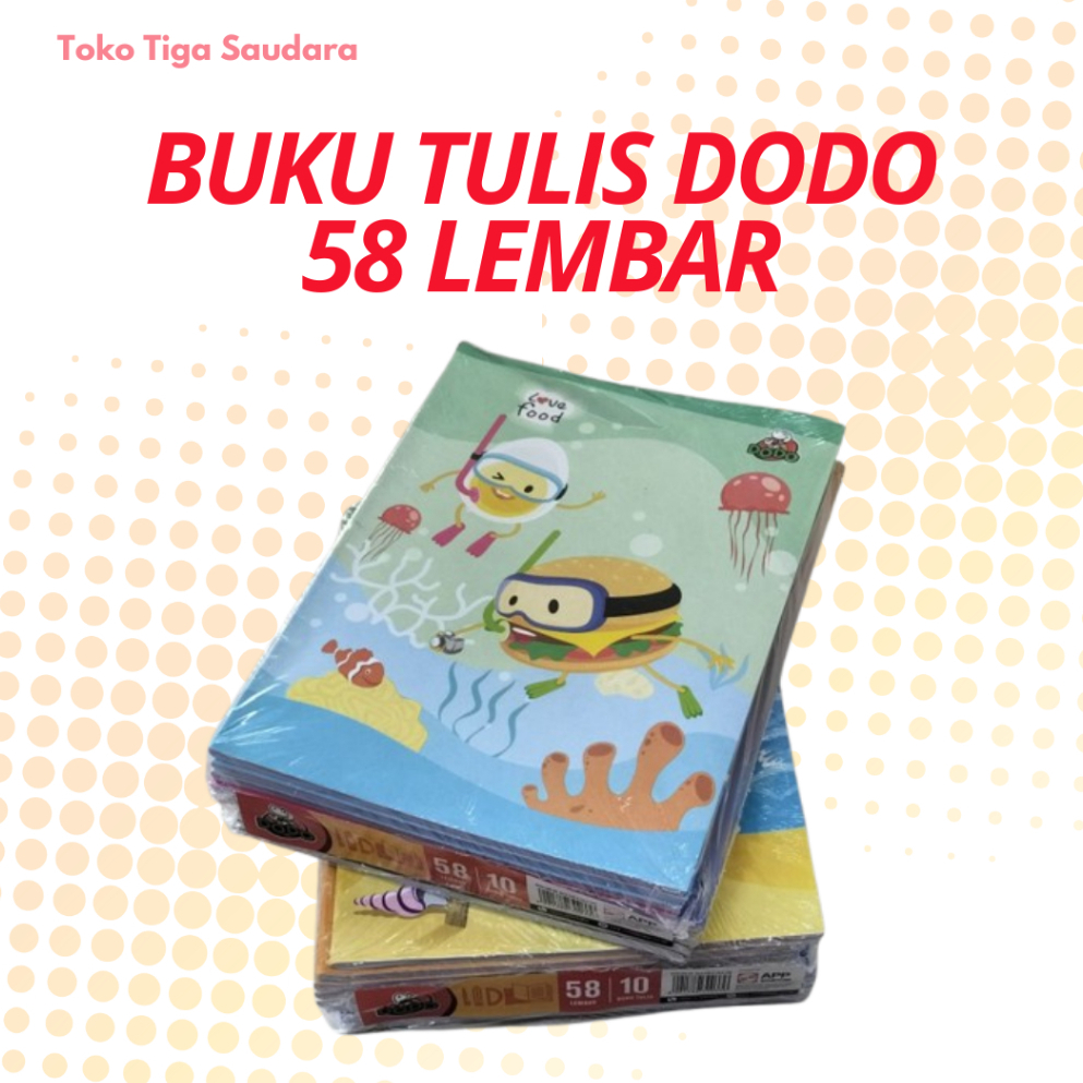 

Buku Tulis DODO 58 Lembar 1 Pack Isi 10 Buku