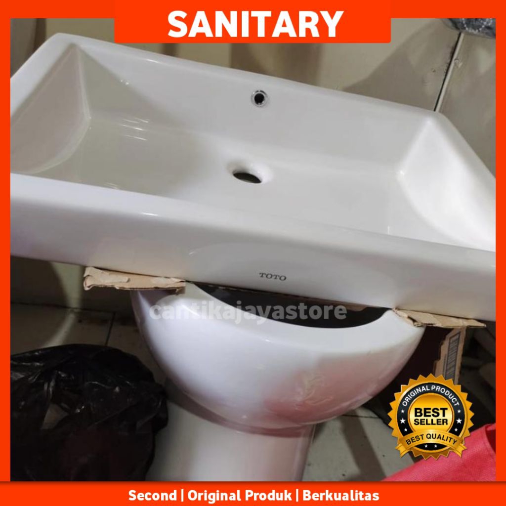 Wastafel TOTO LW646j Putih Kumplit (bekas)