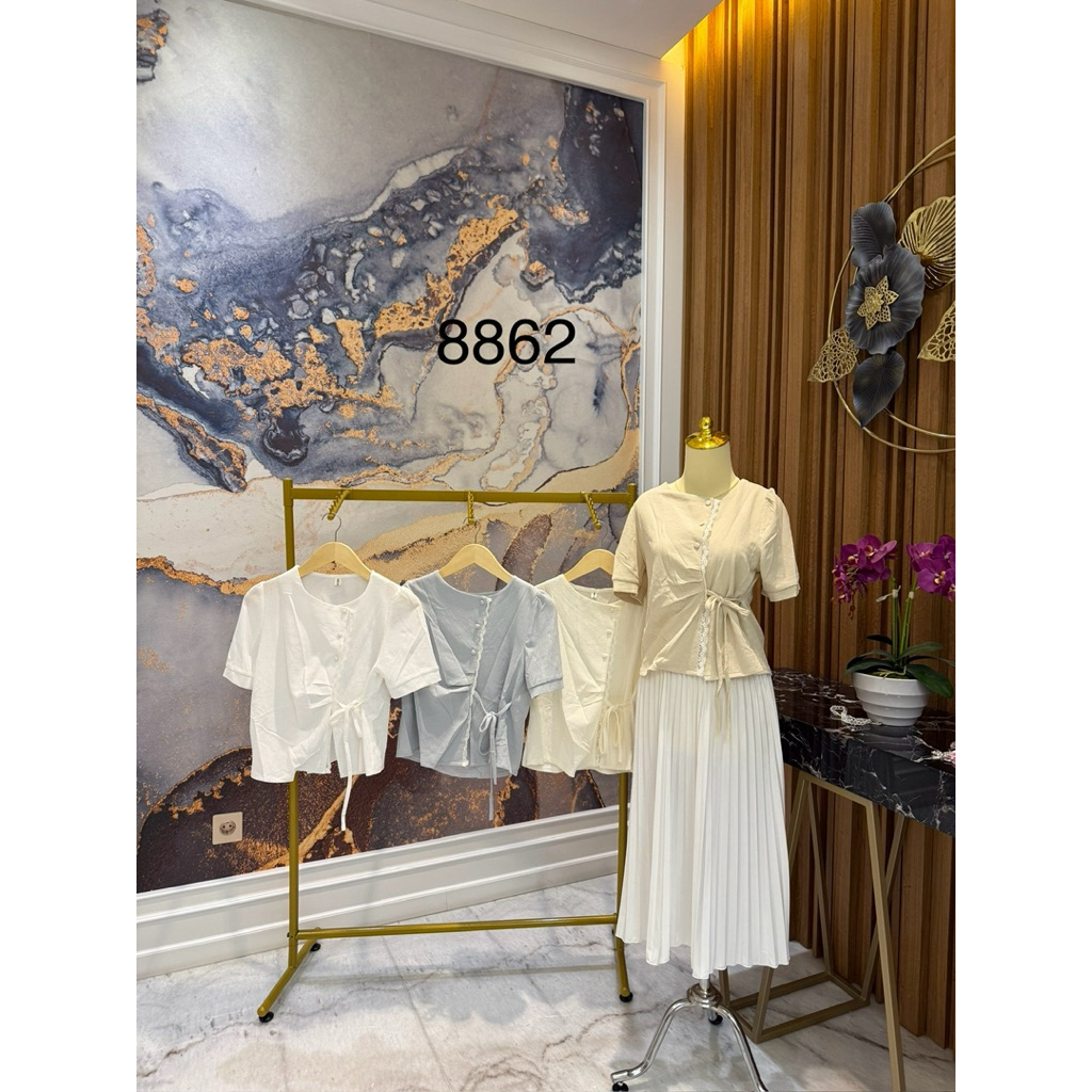 8862 MQL / MINA top tali samping / blouse tali samping / kancing hidup / atasan wanita / blouse wani