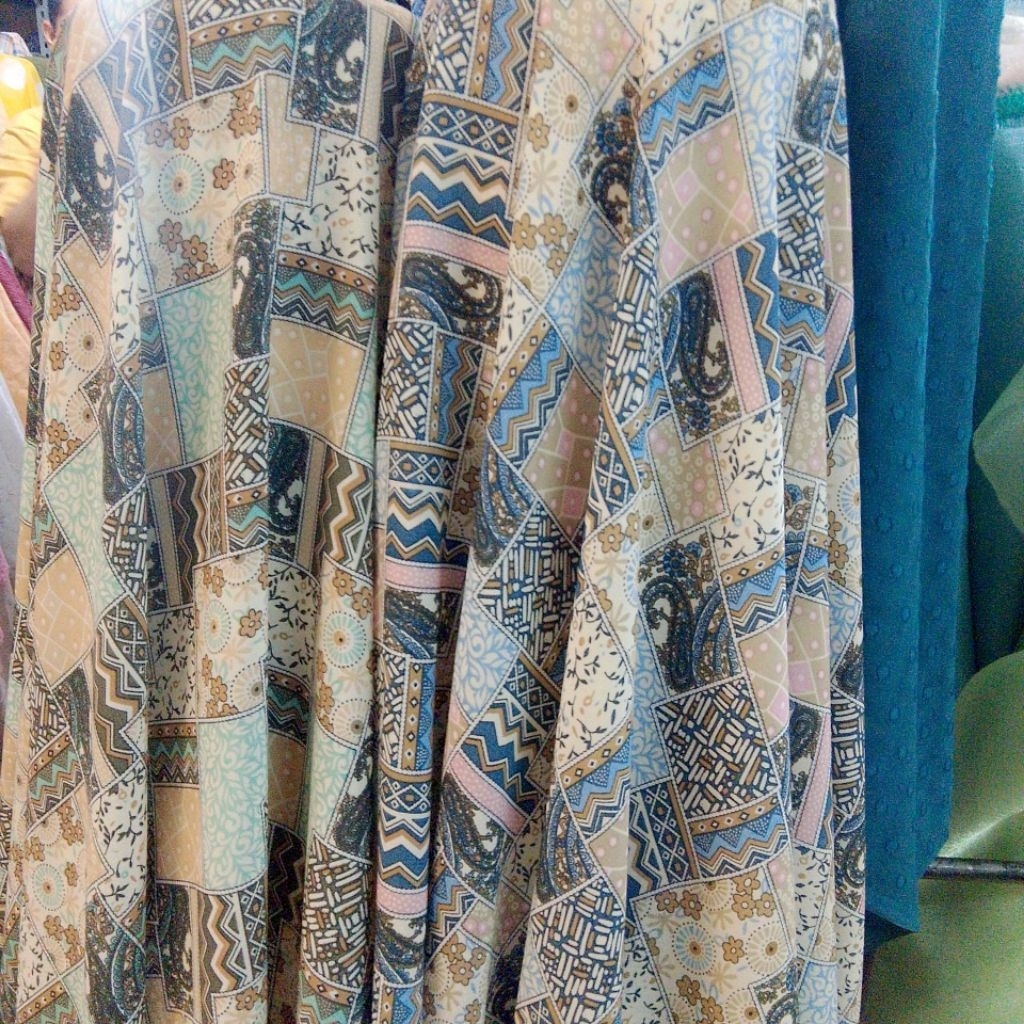 Kain Wolfis Motif Etnik Premium - (ADT) - Kain Wolpeach Motif - Kain Bahan Wolfis - harga persetenga