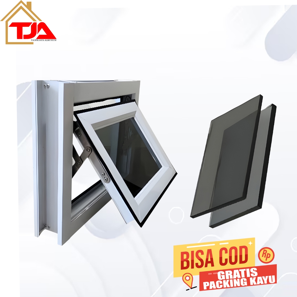 Jendela Aluminium 40x80cm/Jendela Boven Dapur