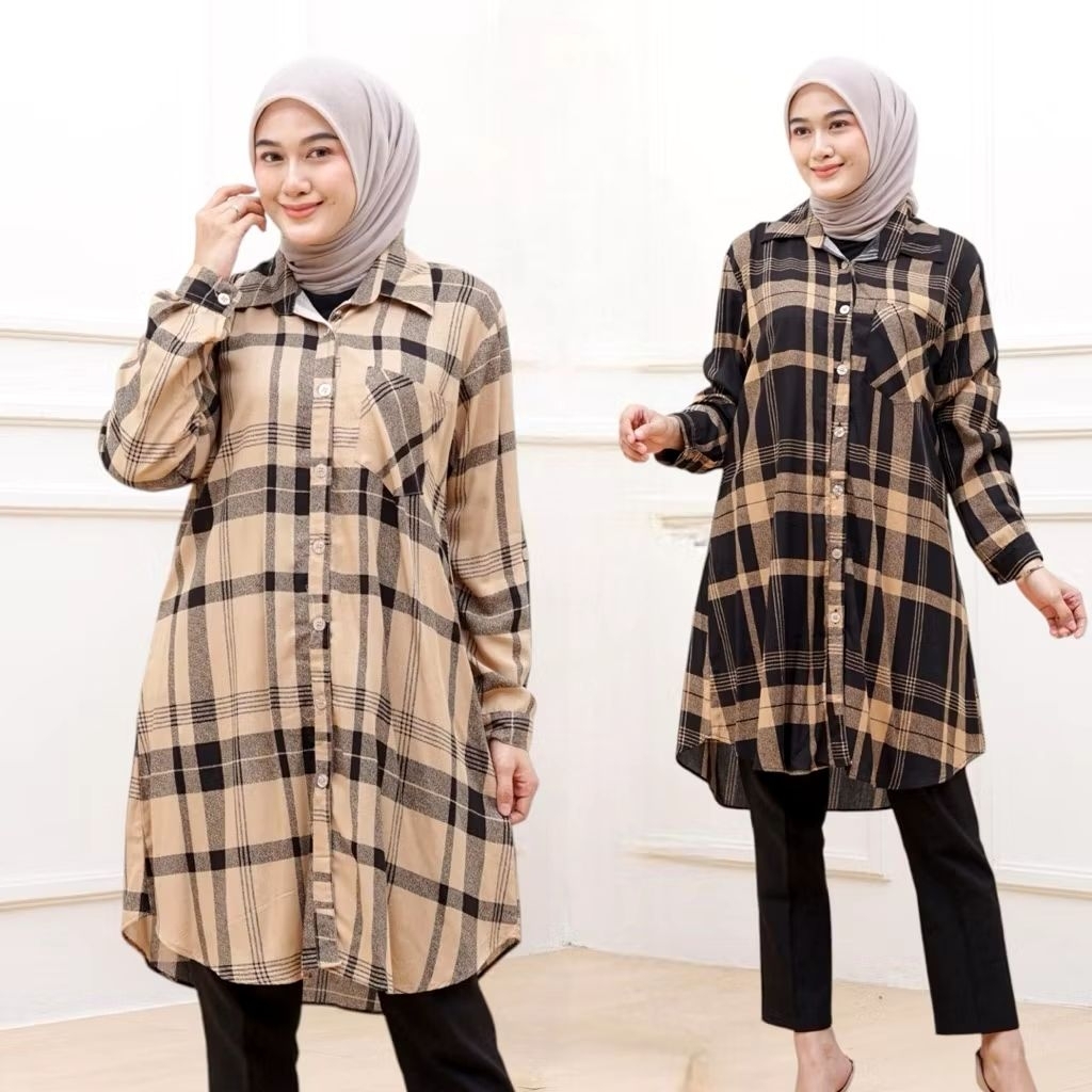 Kemeja wanita Tunik Rayon premium motif baru LD 110  LD 120