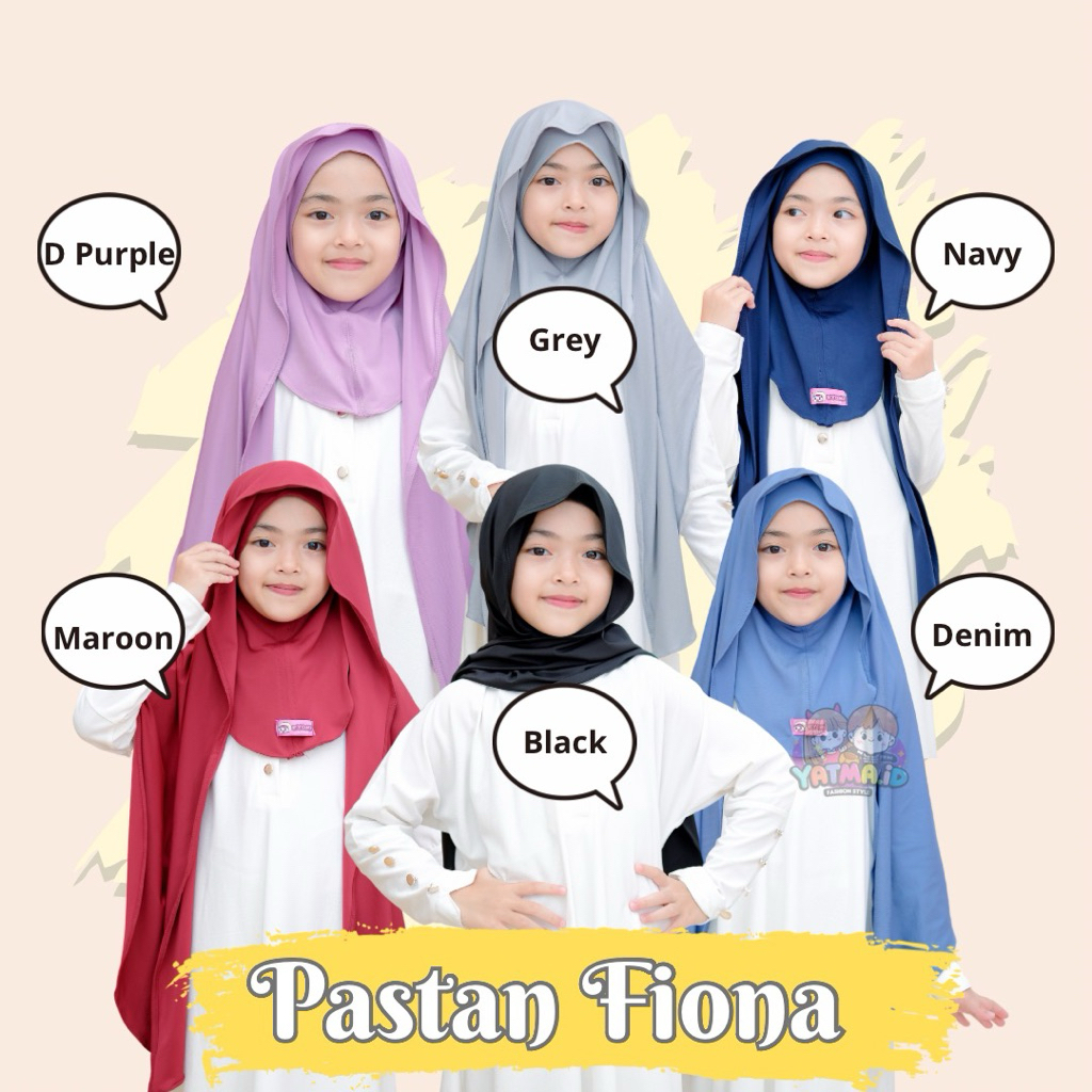Jilbab pastan anak jilbab pashmina fiona anak model terbaru 2 layer