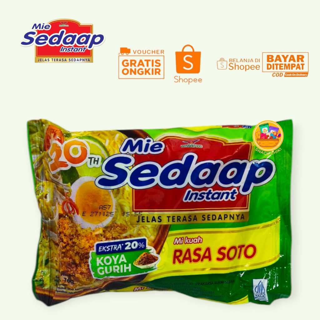 

MIE SEDAAP MIE KUAH RASA SOTO HARGA PER 5 PCS
