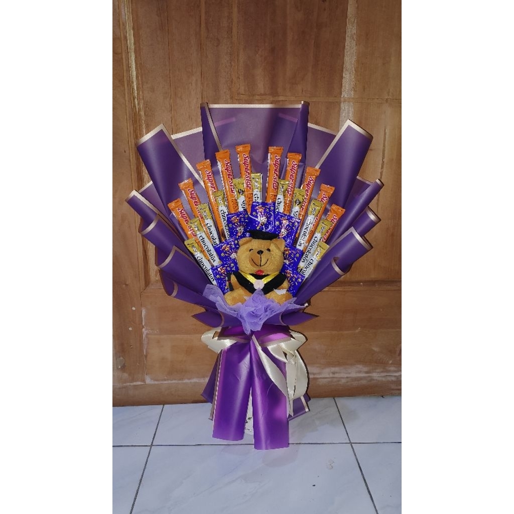 

buket boneka dan snack murah