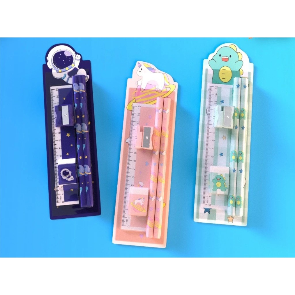 

Aimilo 5in1 Pensil Set Alat Tulis Anak Lucu Dan Penghapus Untuk Tempat Pensil Buku Tulis Sekolah